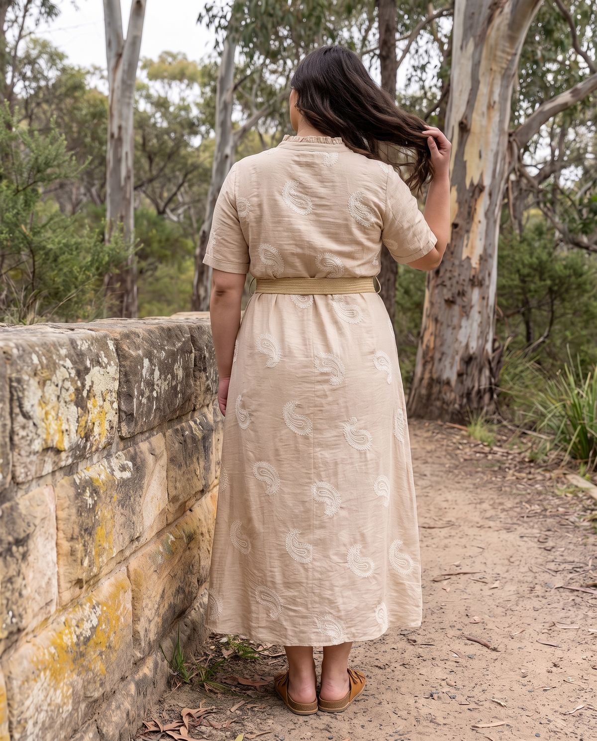 Paisley Linen-Blend Shirt Dress – She's Limitless