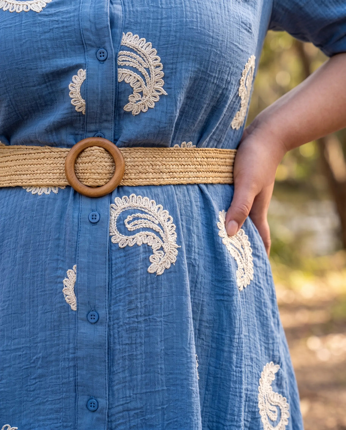 Paisley Linen-Blend Shirt Dress – She's Limitless